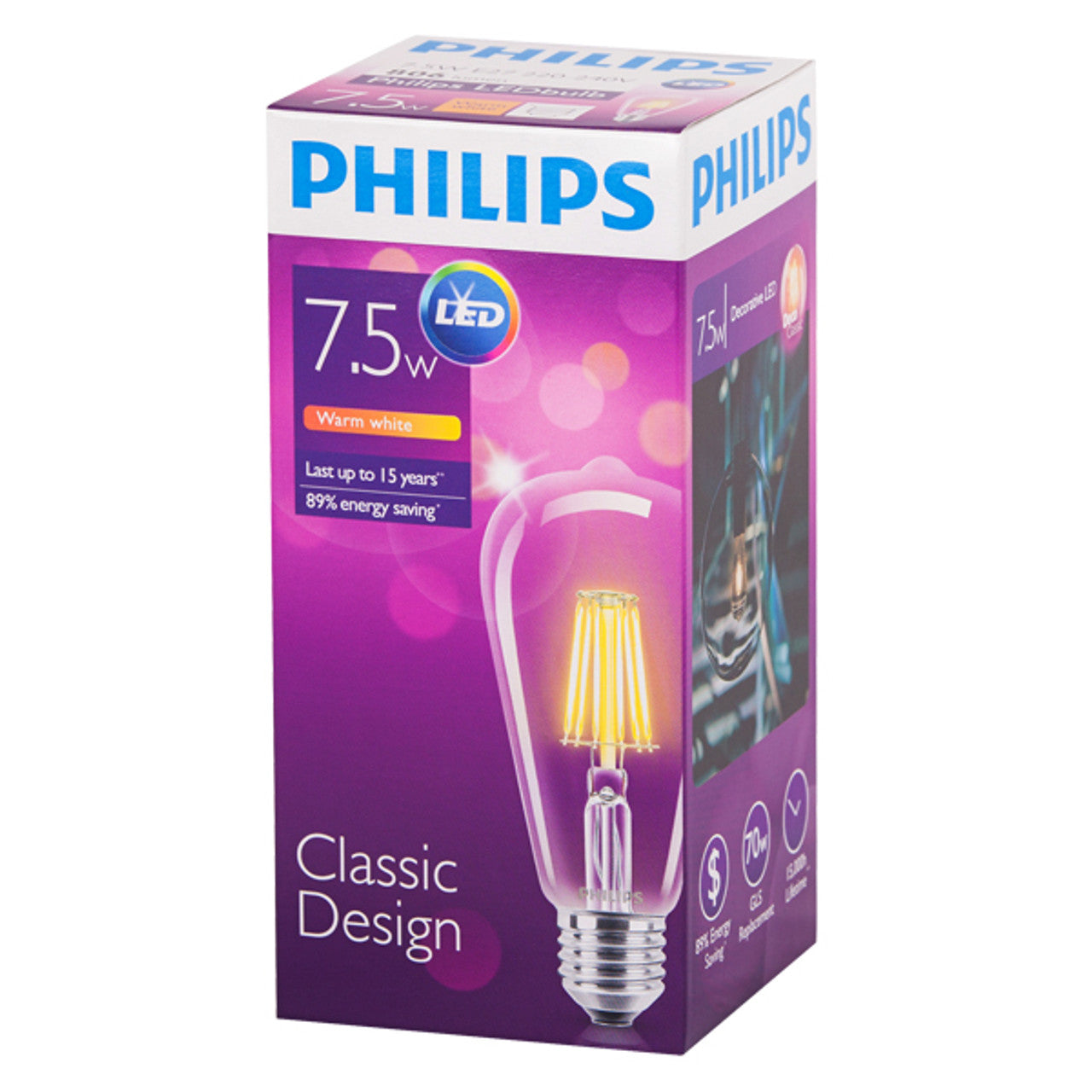 អំពូល Philip LED Classic 7.5W G93 ST64 E27 2700K