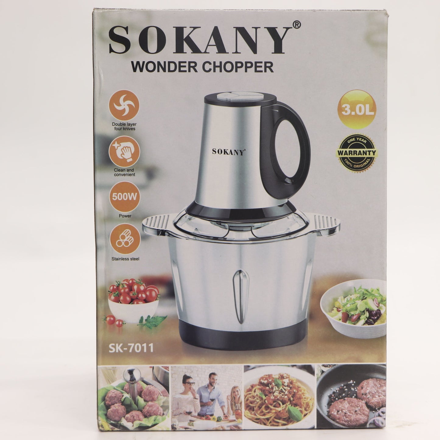 ម៉ាស៊ីនកិនសាច់មានដៃ SOKANY 3L SK-7011