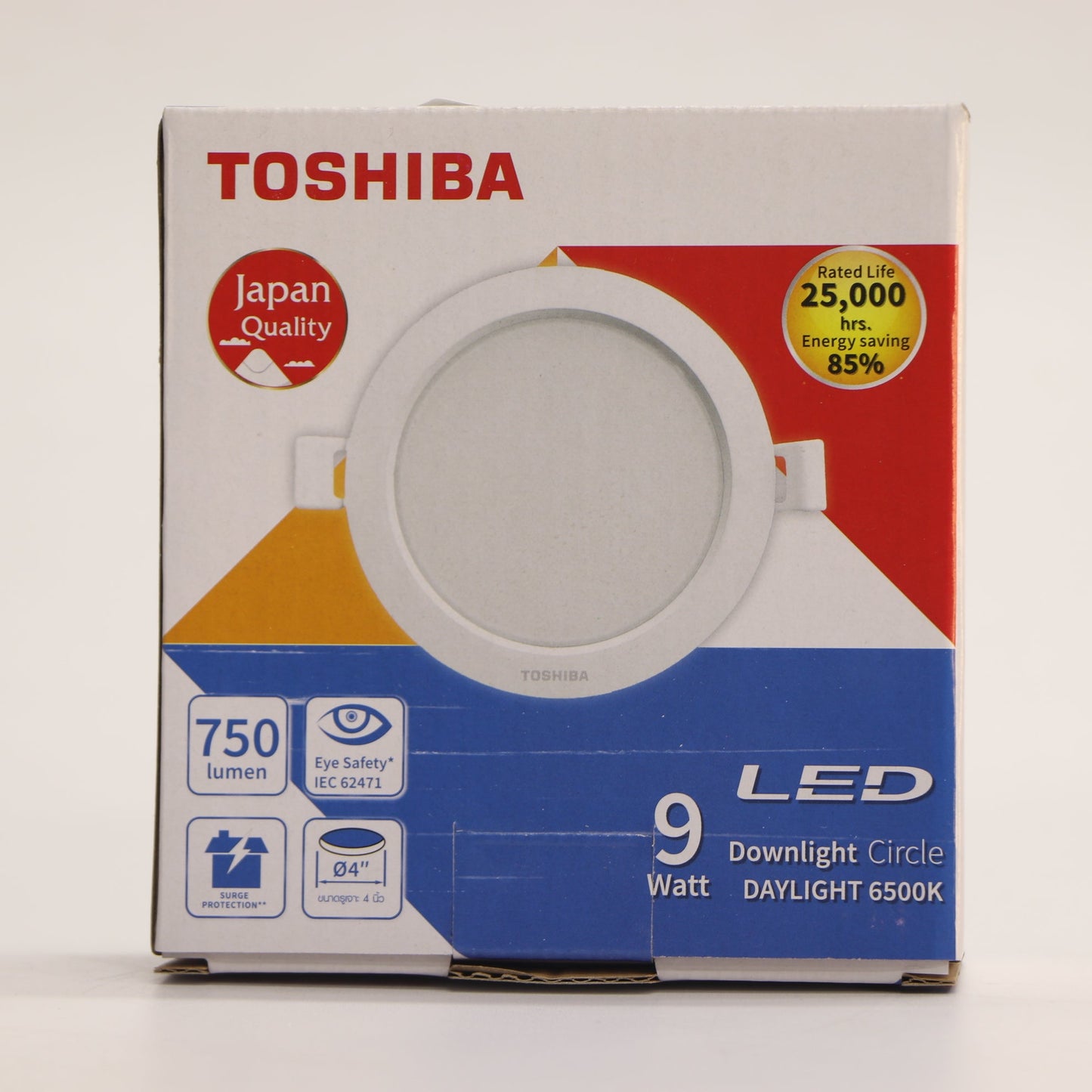 អំពូលបង្កប់ពិតានមូល TOSHIBA LED Panel 9W ពណ៌ស