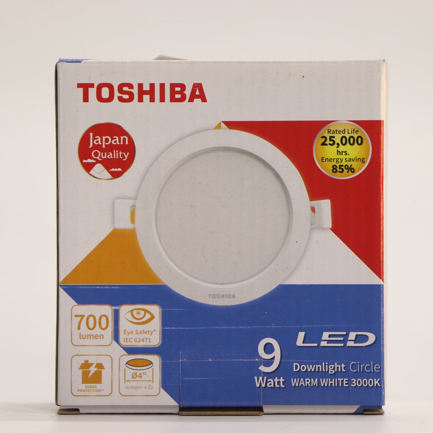 អំពូលបង្កប់ពិតានមូល TOSHIBA LED Panel 9W ពណ៌ថ្ងៃ