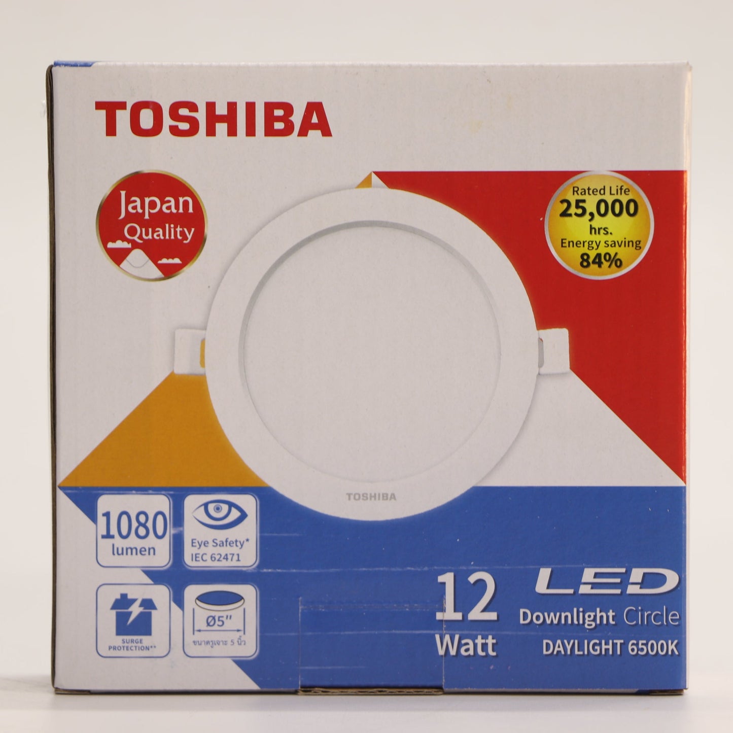 អំពូលបង្កប់ពិតានមូល TOSHIBA LED Panel 12W ពណ៌ស