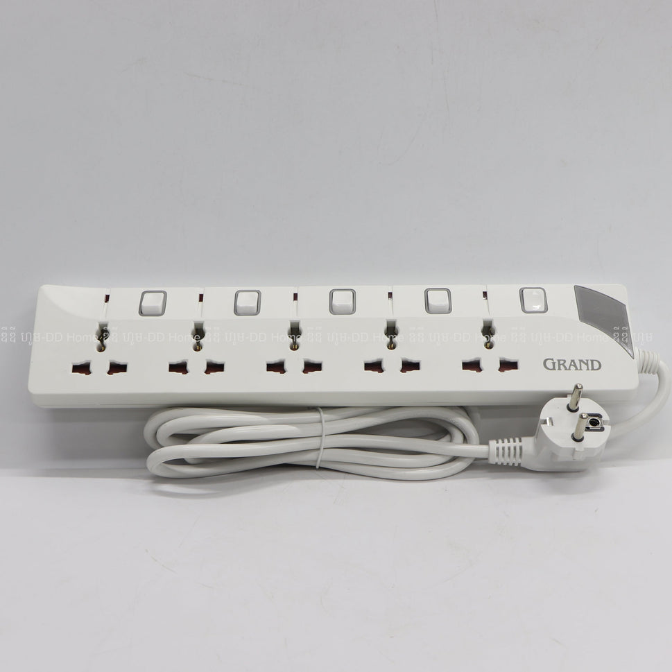 ព្រីខ្សែ Grand Universial Extension Cord រន្ធ5 (G-157)