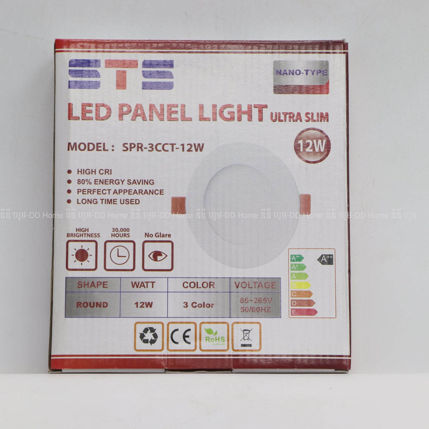 អំពូលបង្កប់មូល STS LED Panel 3ពណ៌ 12W
