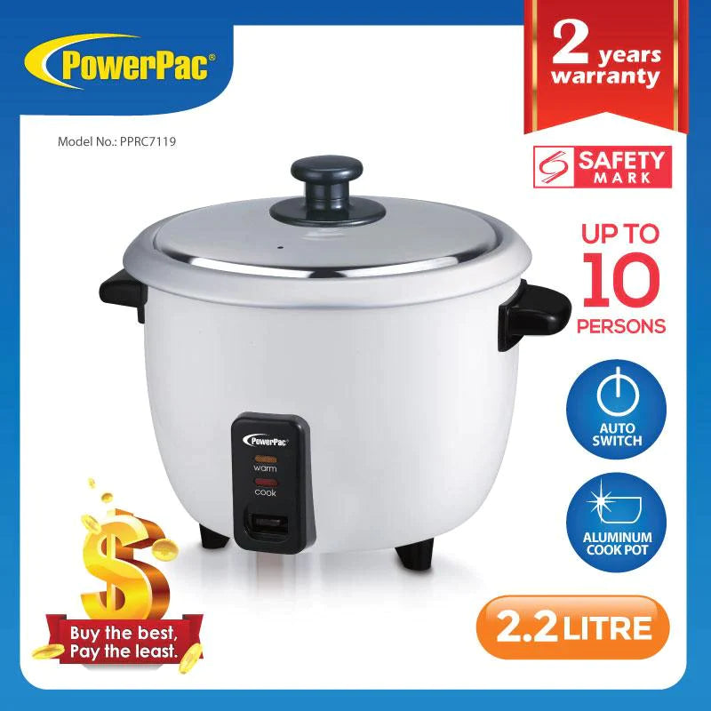 ឆ្នាំងដាំបាយ Powerpac Rice Cooker Model PPRC7119 2.2L
