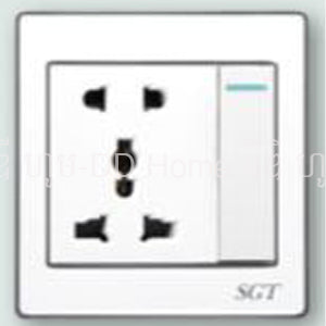 កុងតាក់ចុច 1 ព្រី 1 ព្រីទែ 1 SGT LK10 Series One Switch and 2+3 Pin Universal Socket