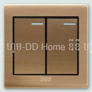 កុងតាក់ចុច 2 SGT LK6 Series Two Gang, One Way Switch