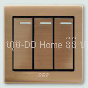 កុងតាក់ចុច 3 SGT LK6 Series Three Gang, One Way Switch