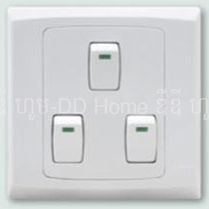 កុងតាក់ចុច 3 SGT Switch TX Series Three Gang, One Way Switch