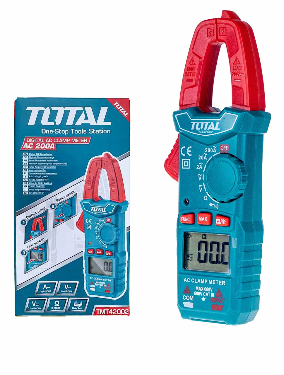 ឧបករណ៍វាស់ចរន្តភ្លើង TOTAL Digital AC Clamp Meter TMT42002