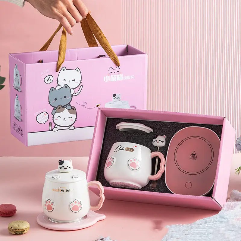 កែវឈុតអគ្គិសនី Electric Tea Cup Set Cute Cat-789