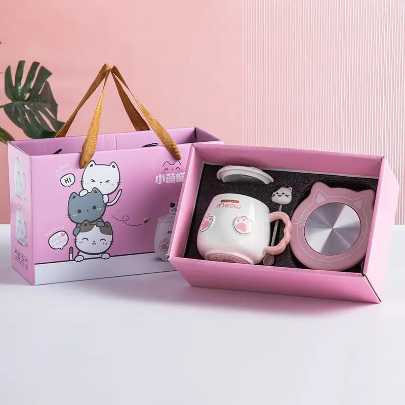 កែវឈុតអគ្គិសនី Electric Tea Cup Set Cute Cat-789
