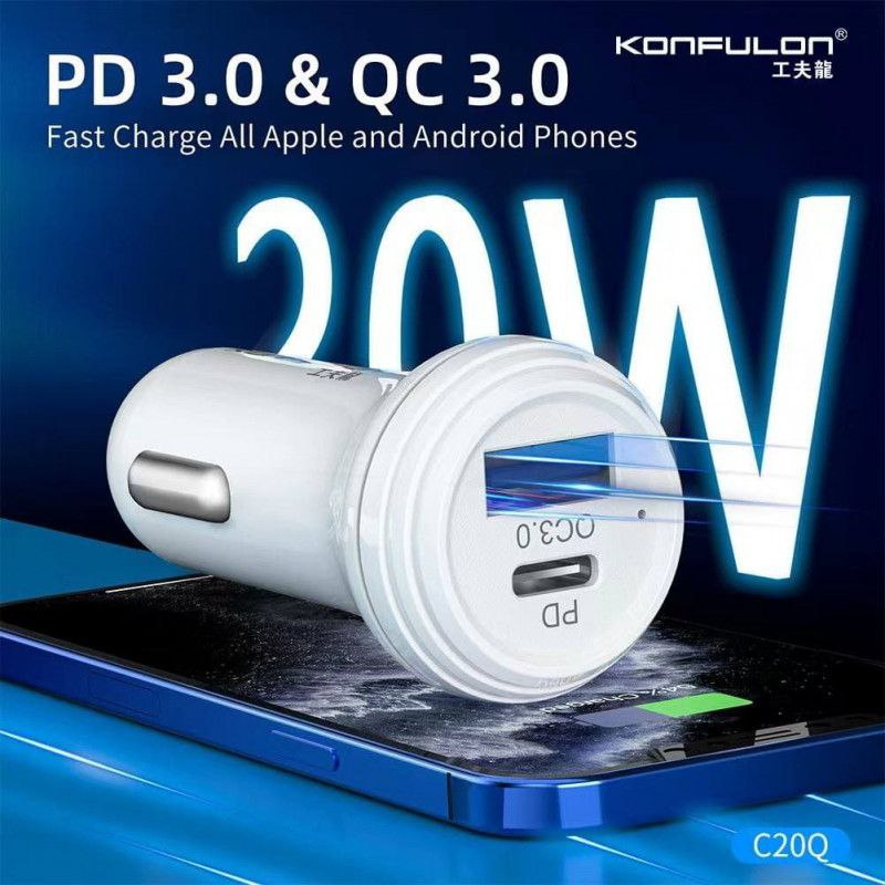 ក្បាលUSBដោតក្នុងឡាន Konfulon Car Charger C20Q