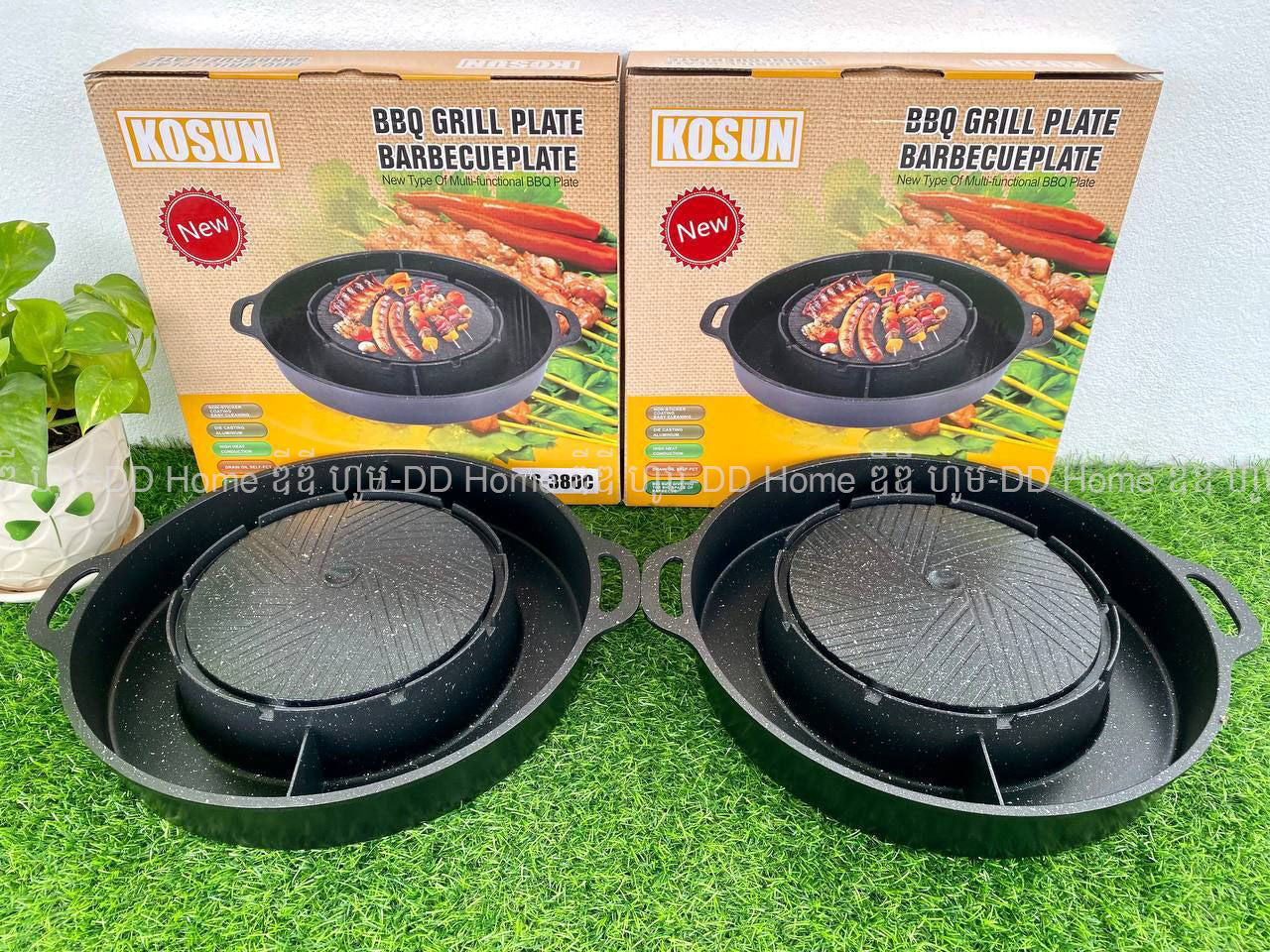 ខ្ទះBBQ+ឆ្នាំងស៊ុប BBQ and Soup Grill Plate KS380B