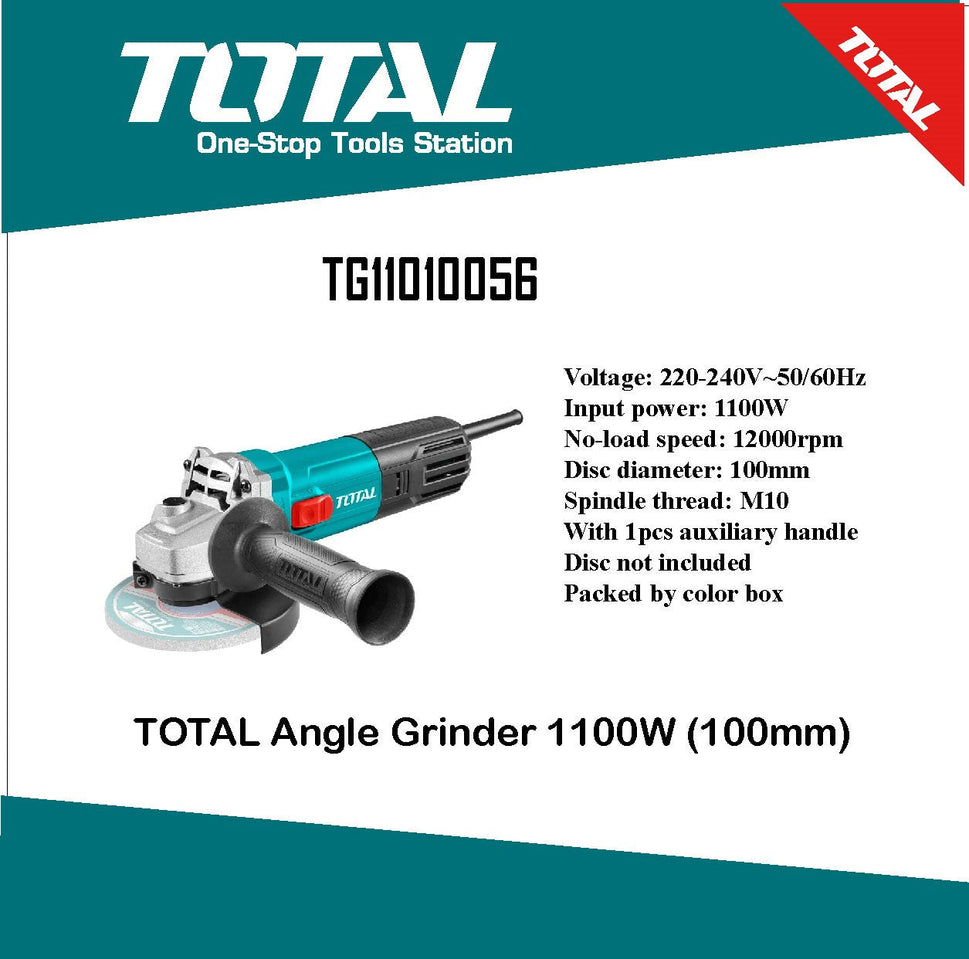 ម៉ូទ័រឆាប Total Angle Grinder 100mm 1100W TG11010056