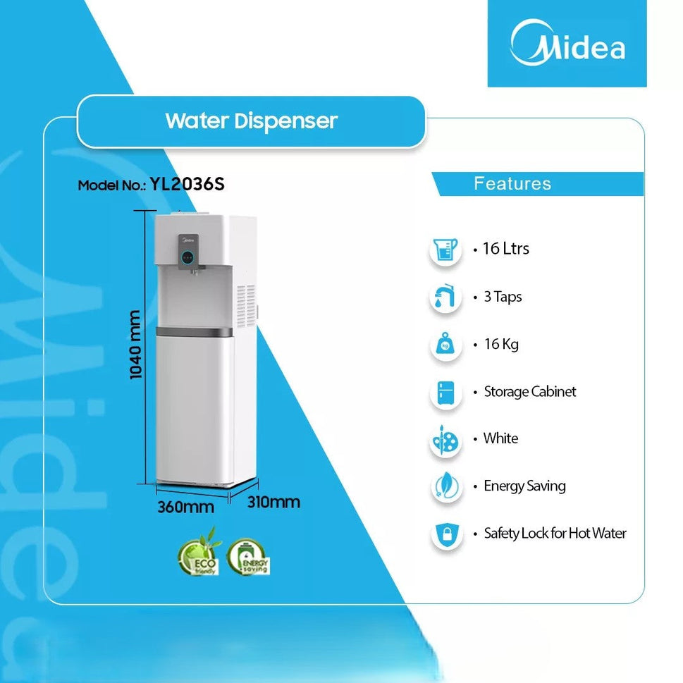 ម៉ាស៊ីនចម្រោះទឹកក្ដៅទឹកត្រជាក់ Midea Water Dispenser YL2036S