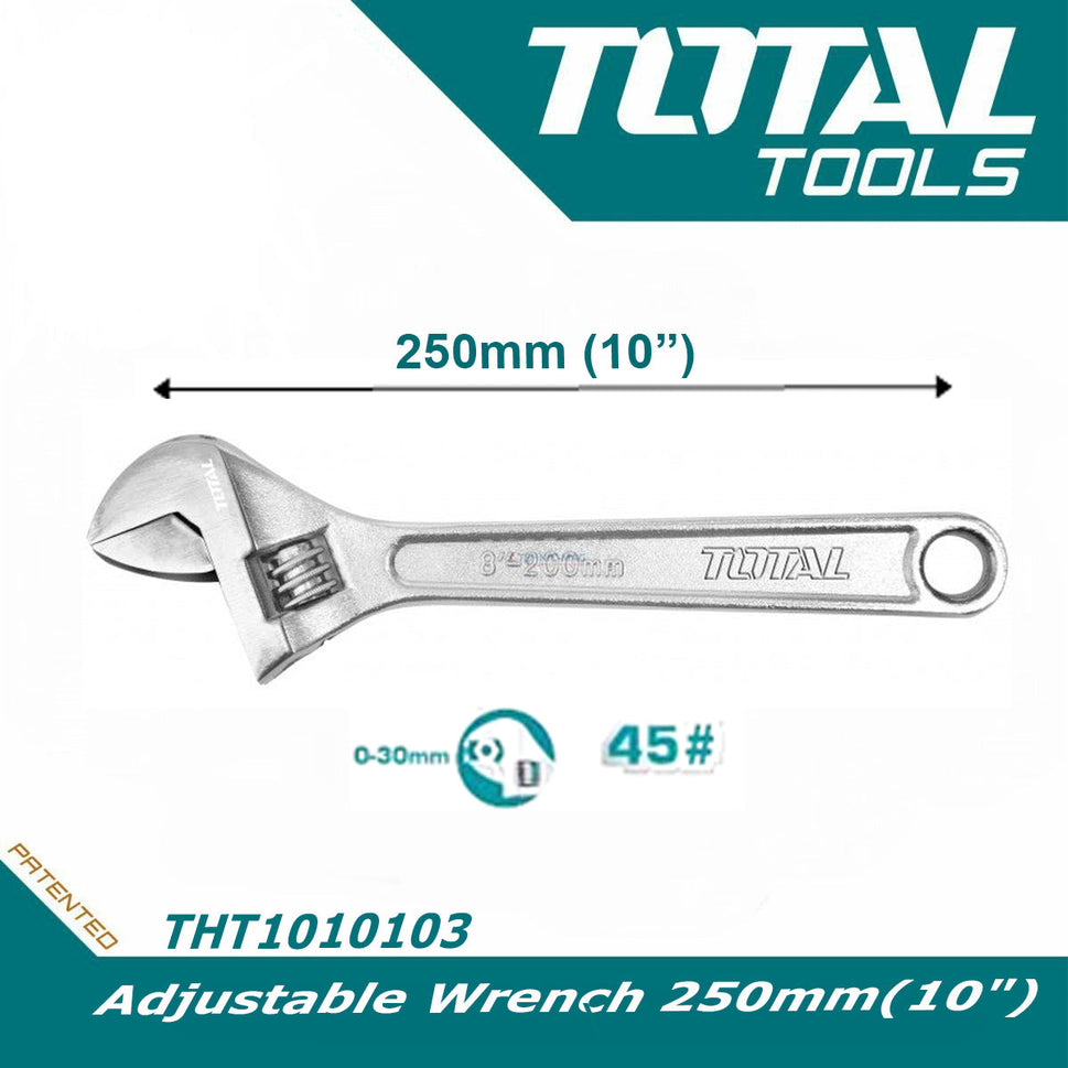 ម៉ាឡេតដែក Total Adjustable Wrench 10" THT1010103