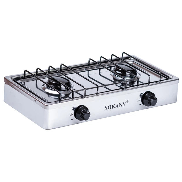 ចង្ក្រានហ្គាស់មុខពីរ Sokany Gas Stove 4400KW SK-07006