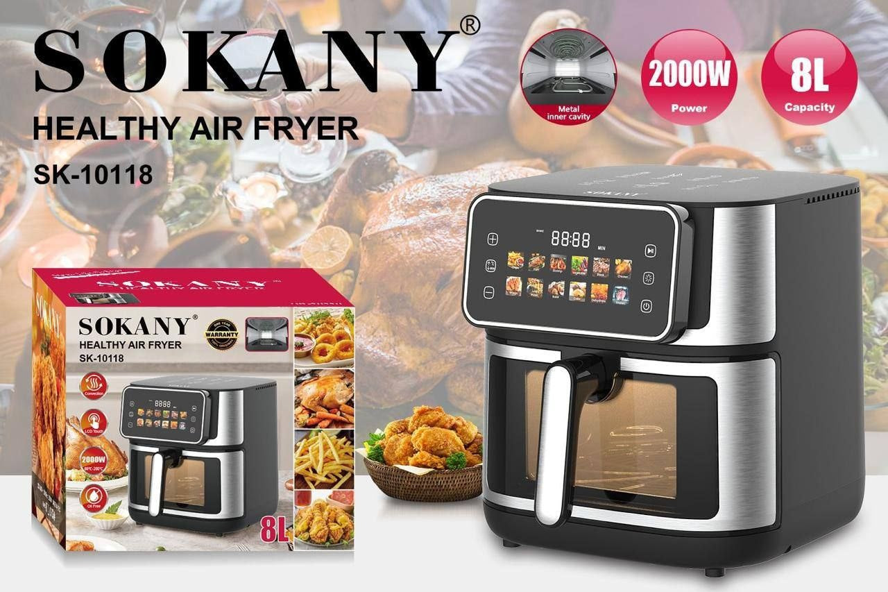 ម៉ាស៊ីនបំពងស្ងួត Sokany Air Fryer 8.0L Sk-10118
