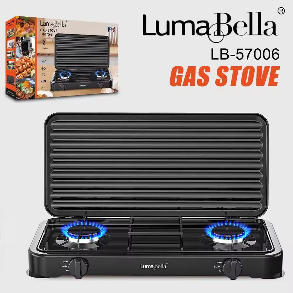ចង្ក្រានហ្គាស់មុខពីរ Luma Bella Gas Stove 4400KW LB-57006