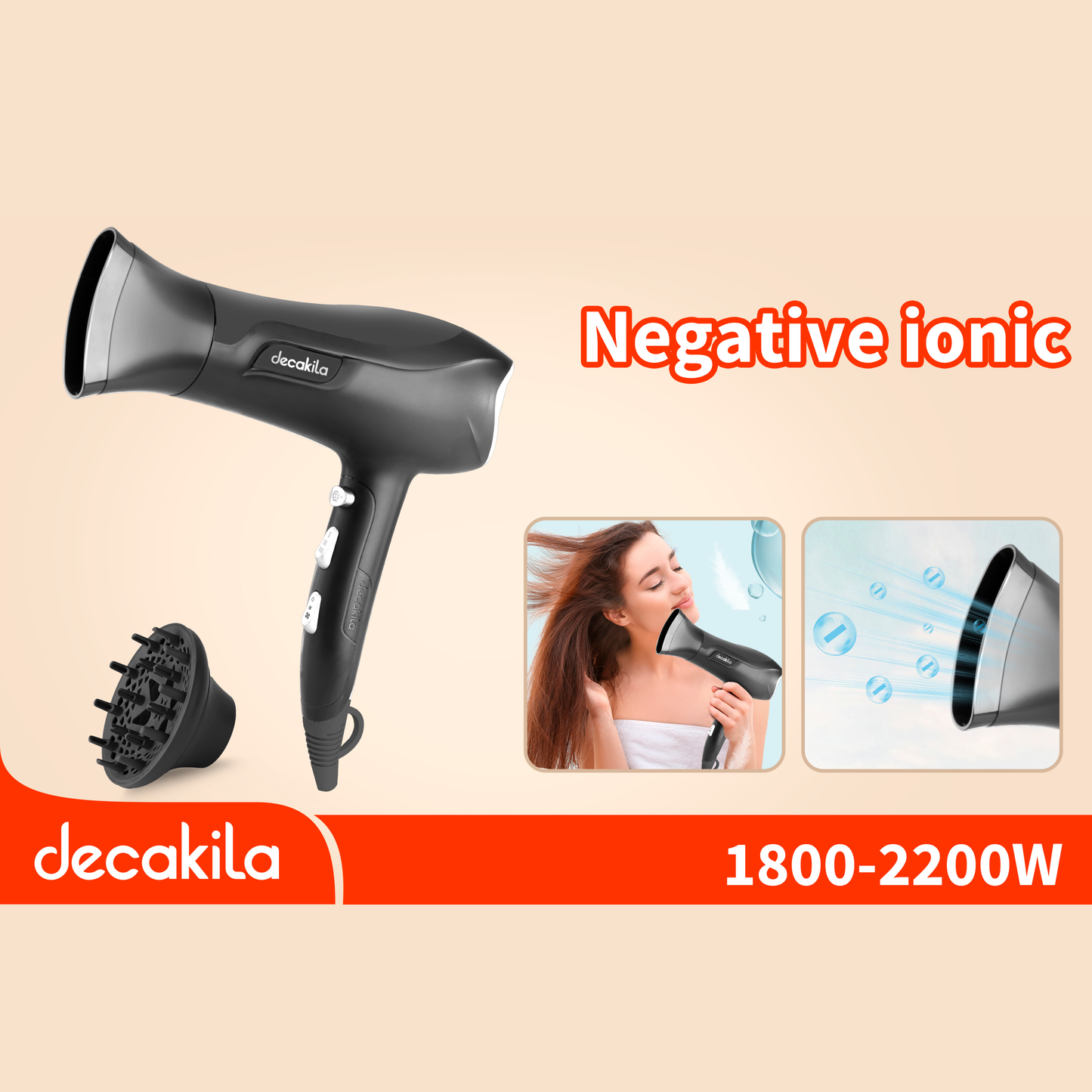 ម៉ាស៊ីនផ្លំសក់ Decakila Hair Dryer 2200W KEHS032B