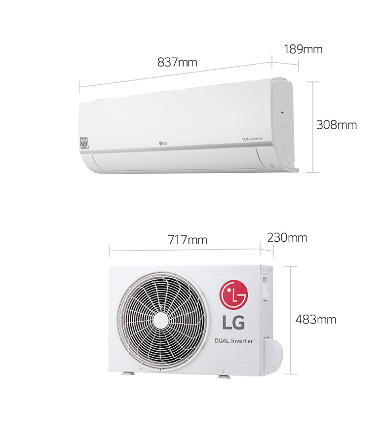 ម៉ាស៊ីនត្រជាក់ LG Air Conditioner Dual Inverter 1HP S3-Q09JA3AG