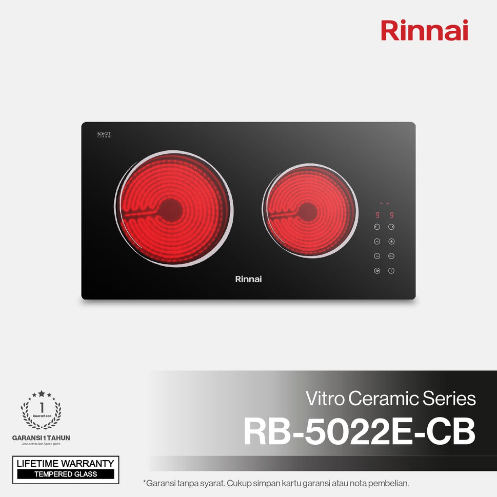 ចង្ក្រានអគ្គិសនីមុខពីរ Rinnai Electronic Stove 3000W RB-5022E-CB