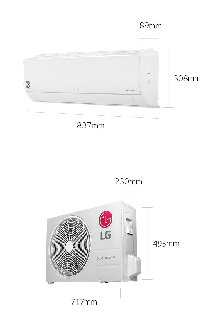 ម៉ាស៊ីនត្រជាក់ LG Air Conditioner Dual Inverter 1.5HP S3-Q12JA3AG