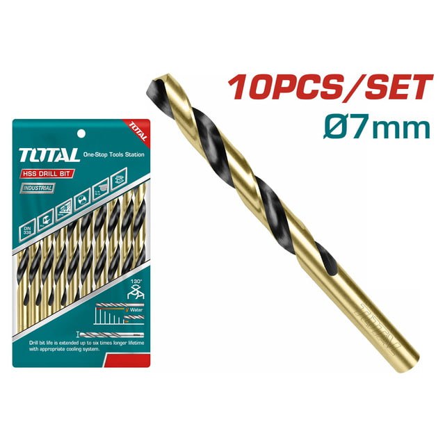 ផ្លែស្វានដែក Total HSS Dill Bits Set 10pcs (7mm*109mm) TAC100703