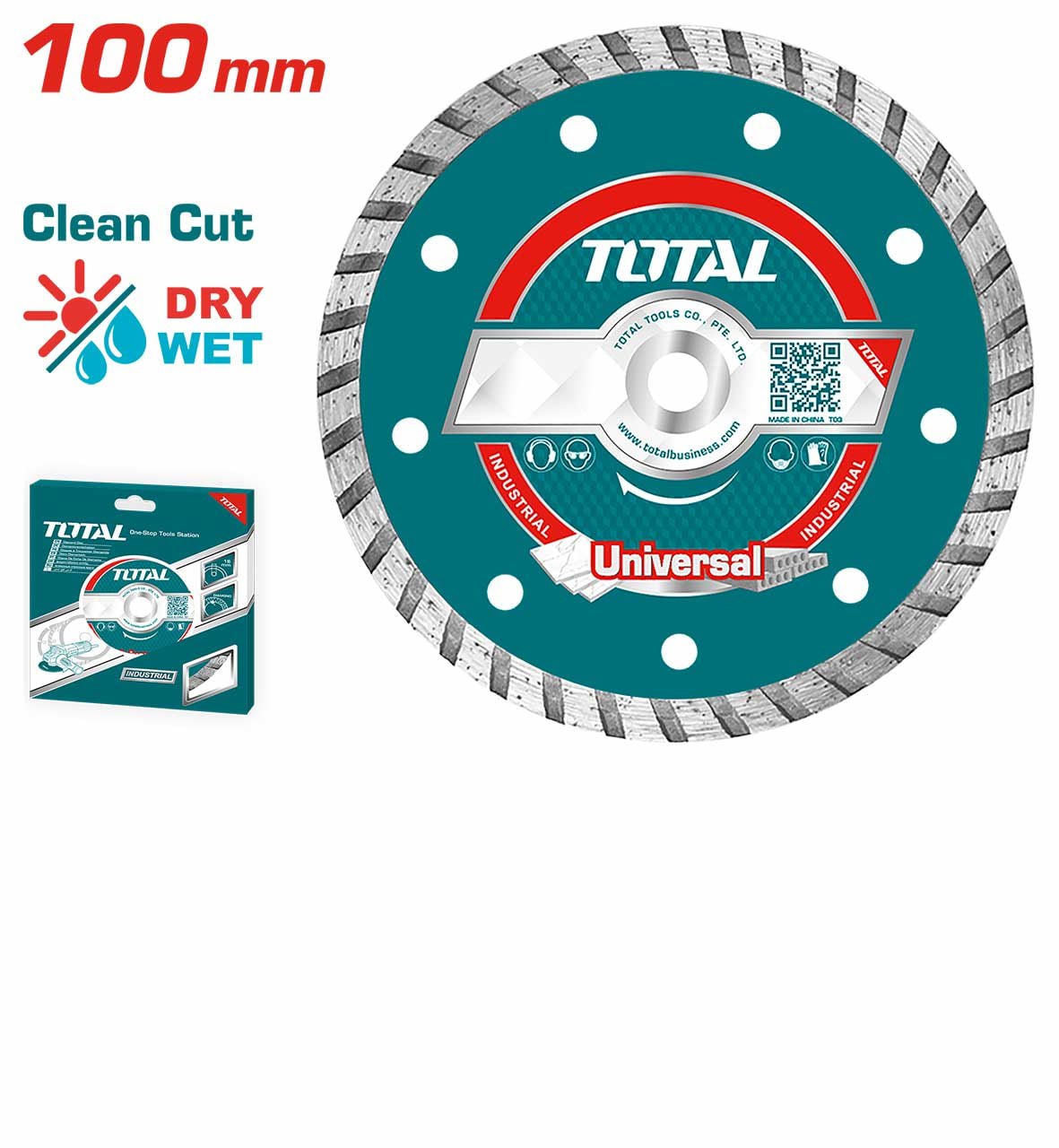 ផ្លែកាត់ការ៉ូ Total Dry Diamond Cutting Disc (4") TAC2131003