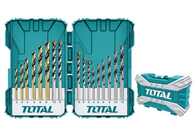 ផ្លែស្វានដែក បេតុង ឈើ Total Drill Bits (for Metal, Concrete and Wood) Set 16pcs TACSDL11601