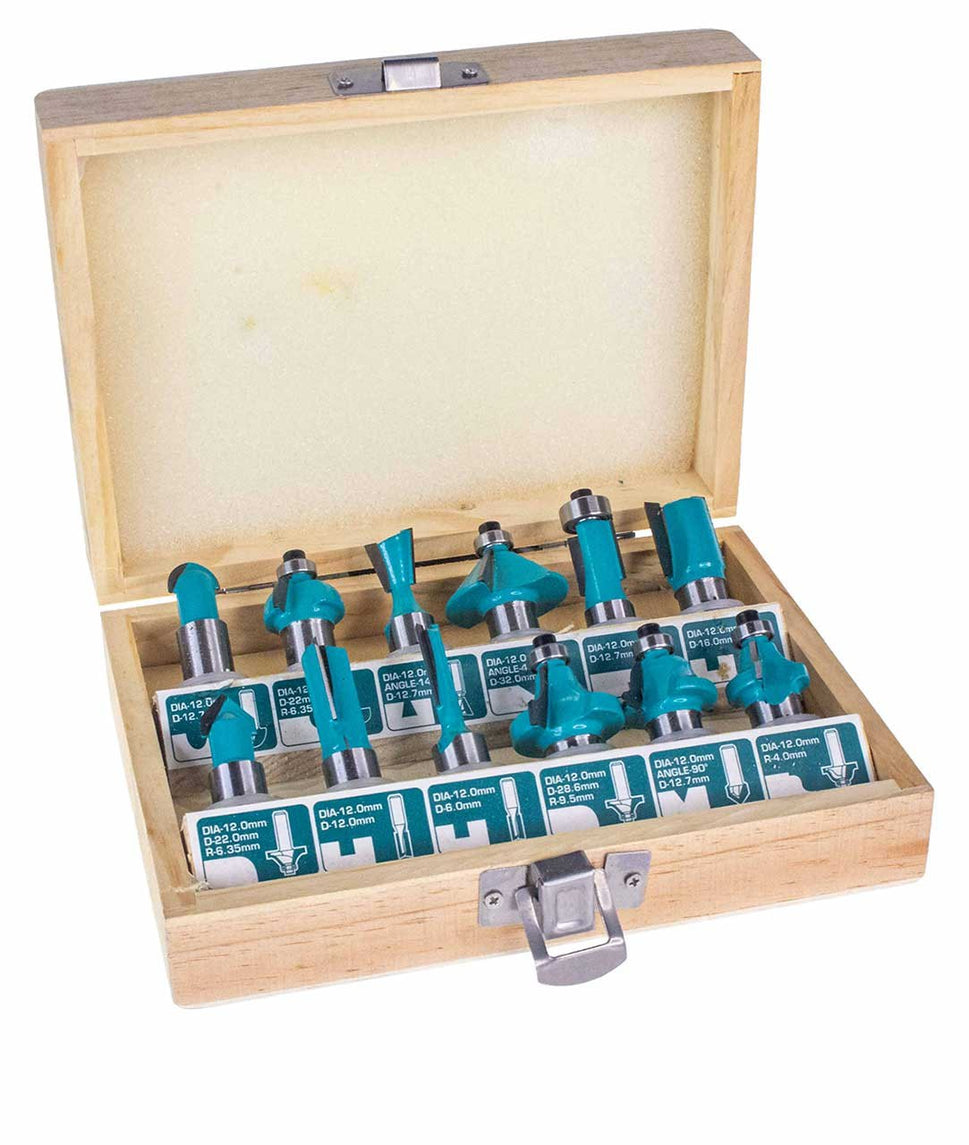 ផ្លែចាប់ជ្រី Total Router Bits Set 12pcs TACSR2121