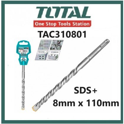 ផ្លែស្វានបេតុង Total SDS Plus Hammer Drill Bit (8mm*110mm) TAC310801