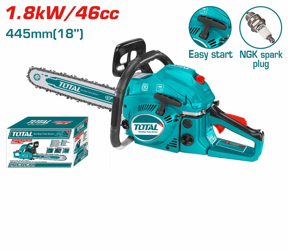 ម៉ាស៊ីនកាត់ឈើប្រើសាំងលាយ Total Gasoline Chain Saw 1800W TG5451811