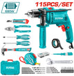 ម៉ូទ័រស្វានឈុតប្រអប់115មុខ Total Tools Set 115pcs THKTHP1152