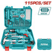 ម៉ូទ័រស្វានឈុតប្រអប់115មុខ Total Tools Set 115pcs THKTHP1152