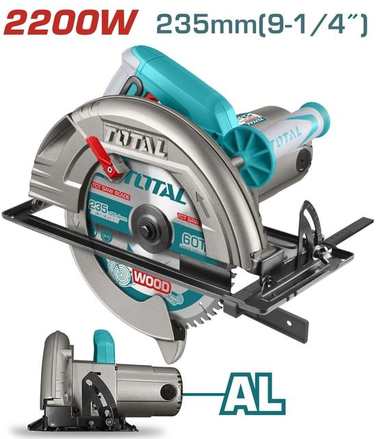 ម៉ូទ័រជ្រៀកឈើ Total Circular Saw 235mm 2200W TS1222356