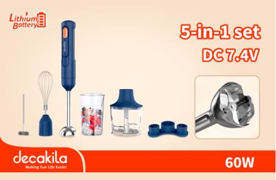 ម៉ាស៊ីនក្រឡុក 4in1 Decakila Cordless Hand Blender KMJB042L