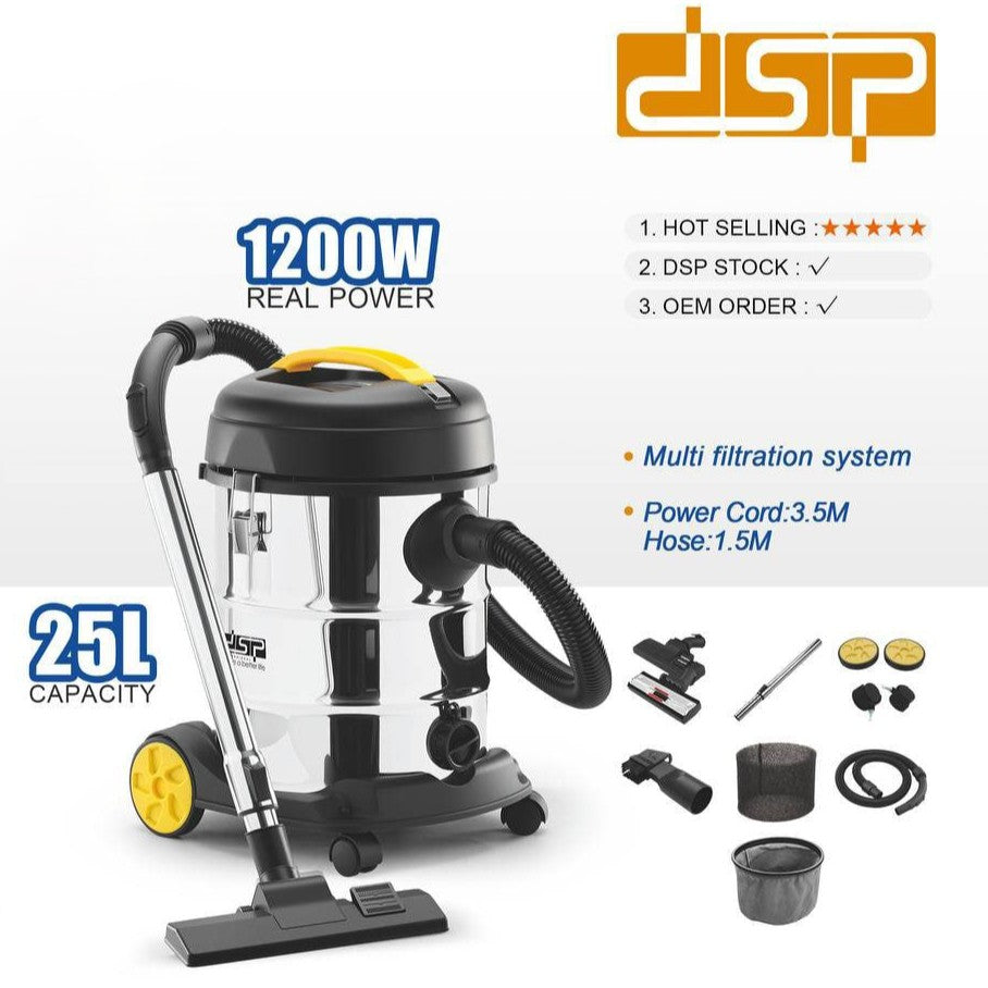 ម៉ាស៊ីនបូមធូលី DSP Vacuum Cleaner 1200W 25L KD2004
