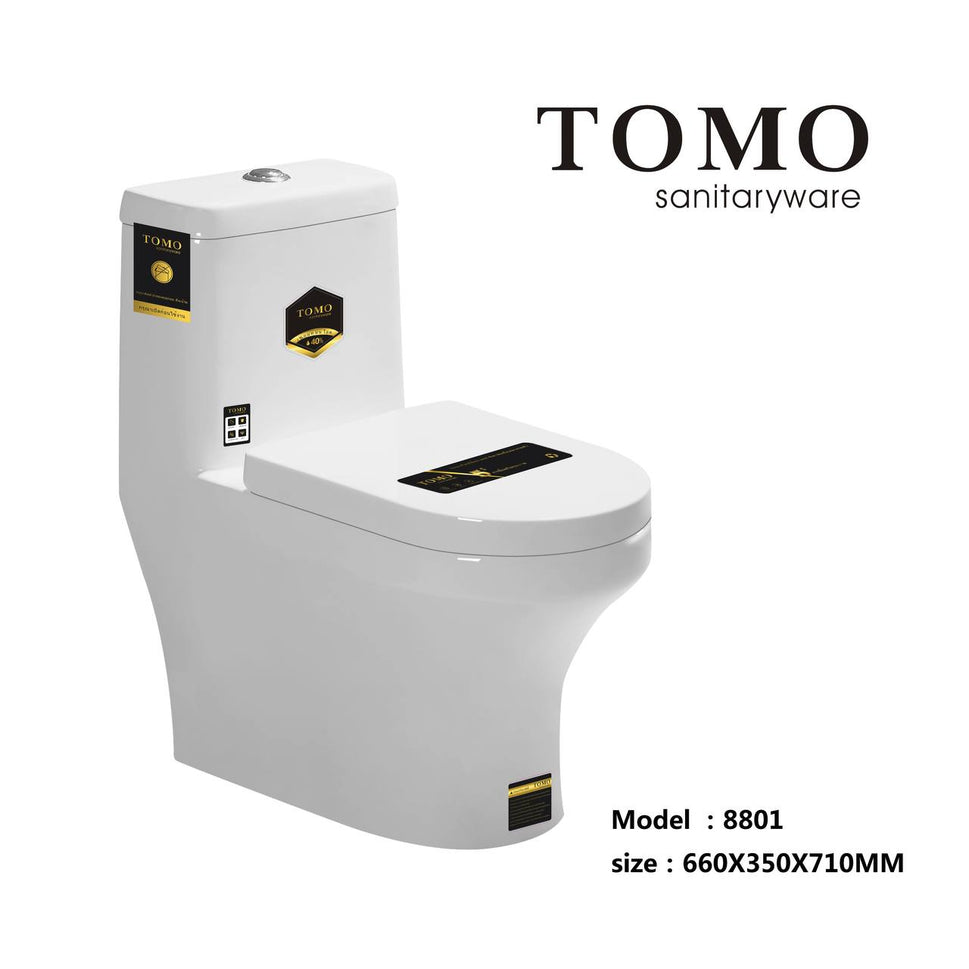 បង្គន់ឈុតធុងទឹកជាប់ TOMO Toilet 8801