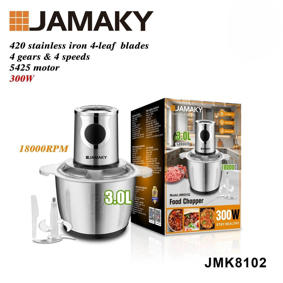ម៉ាស៊ីនកិនសាច់ JAMAKY Food Choppper 300W 3.0L JKM8102