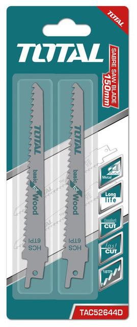 ផ្លែម៉ូទ័រអាឈើធ្មេញ16T Total Sabre Saw Blade Set 2pcs(150mm*19mm*1.2mm) TAC52644D