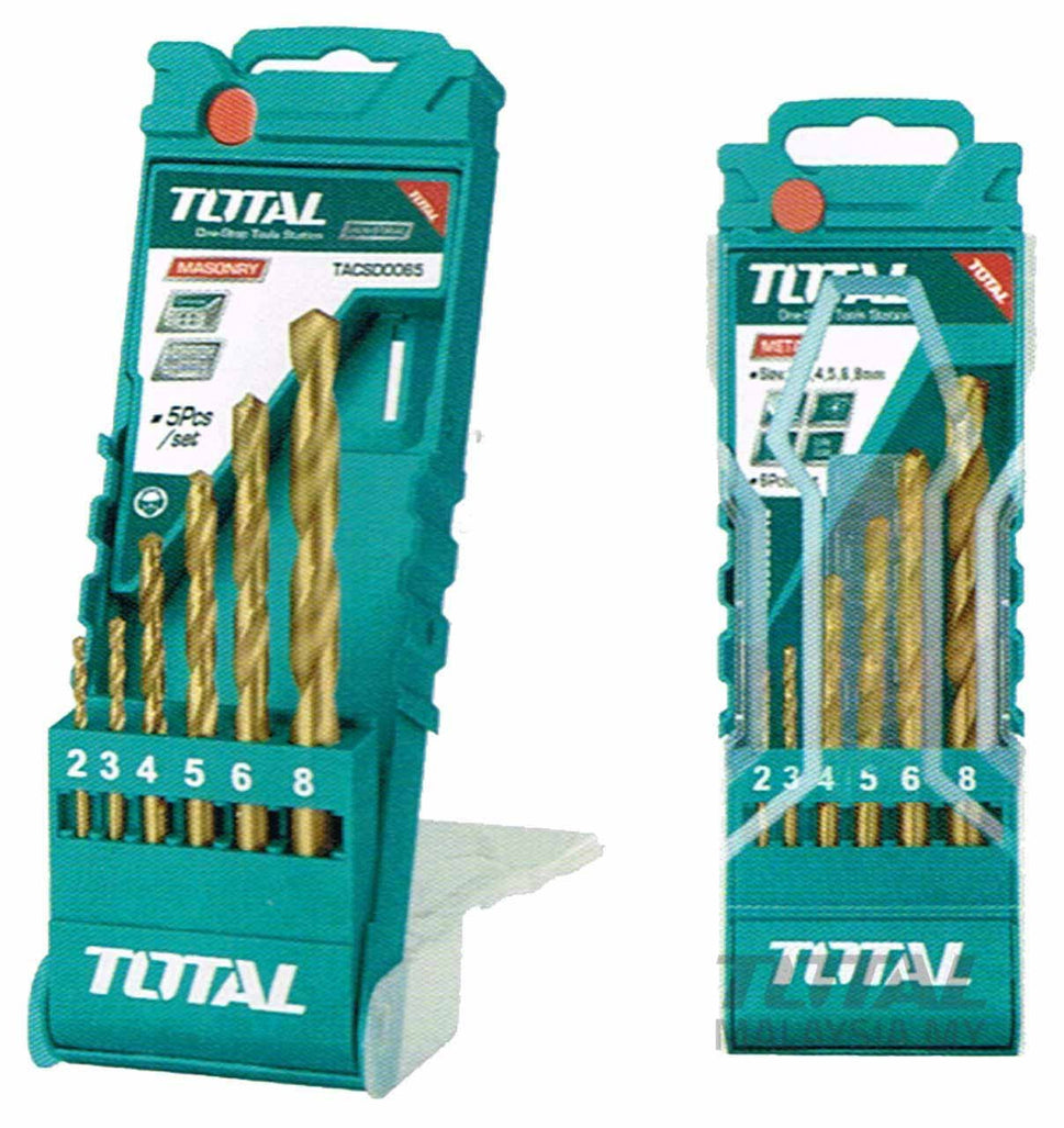 ផ្លែស្វានដែក Total HSS Twist Drill Bits Set 6pcs TACSD0065