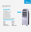 កង្ហាត្រជាក់ Midea Air Cooler 100W 7L AC200-W