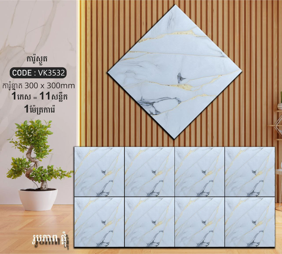 ការ៉ូបាតបន្ទប់ទឹក Bathroom Floor Tile 30x30cm VK3532