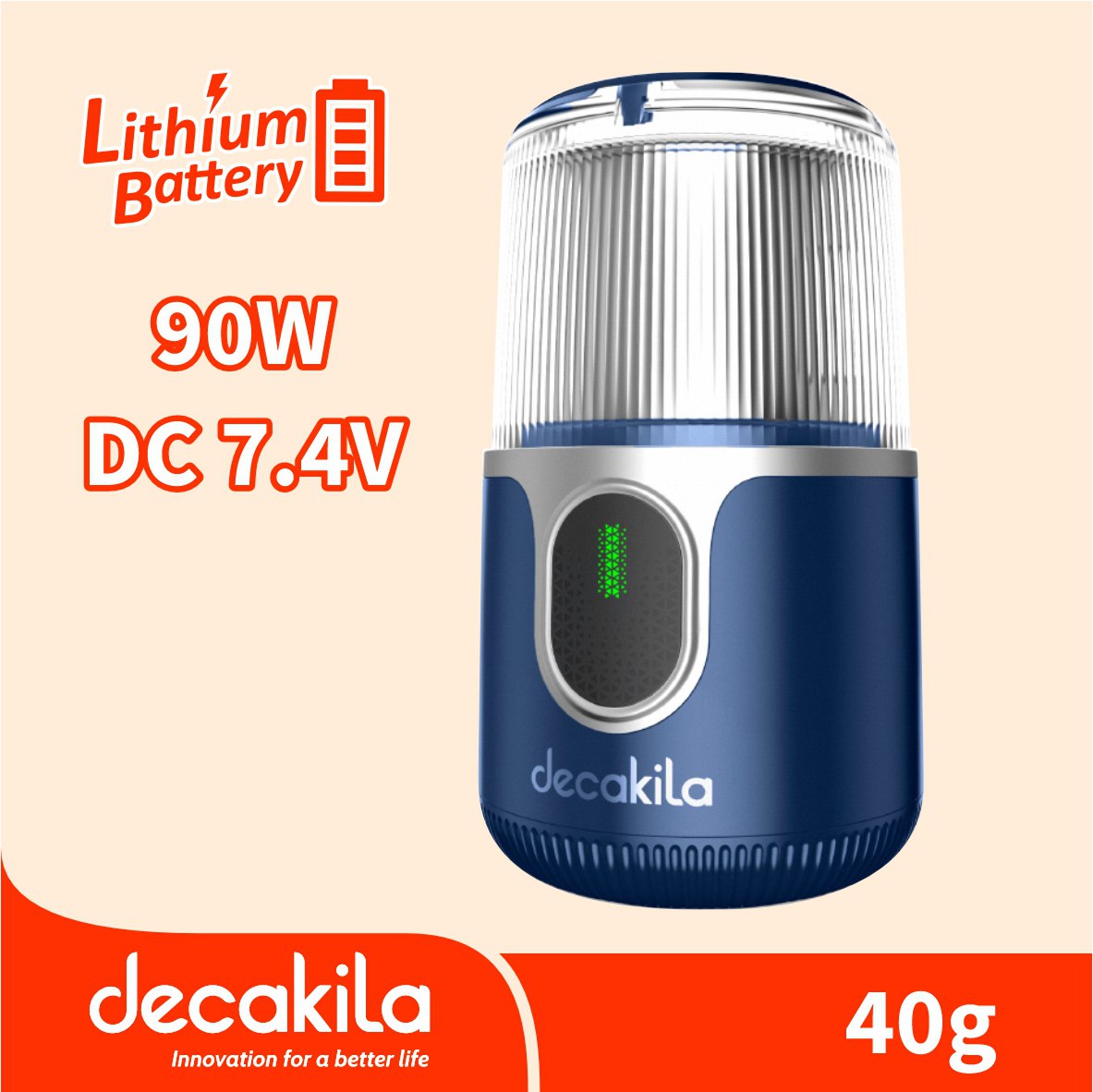 ម៉ាស៊ីនកិនកាហ្វេចល័ត 40g Decakila KMCF022L