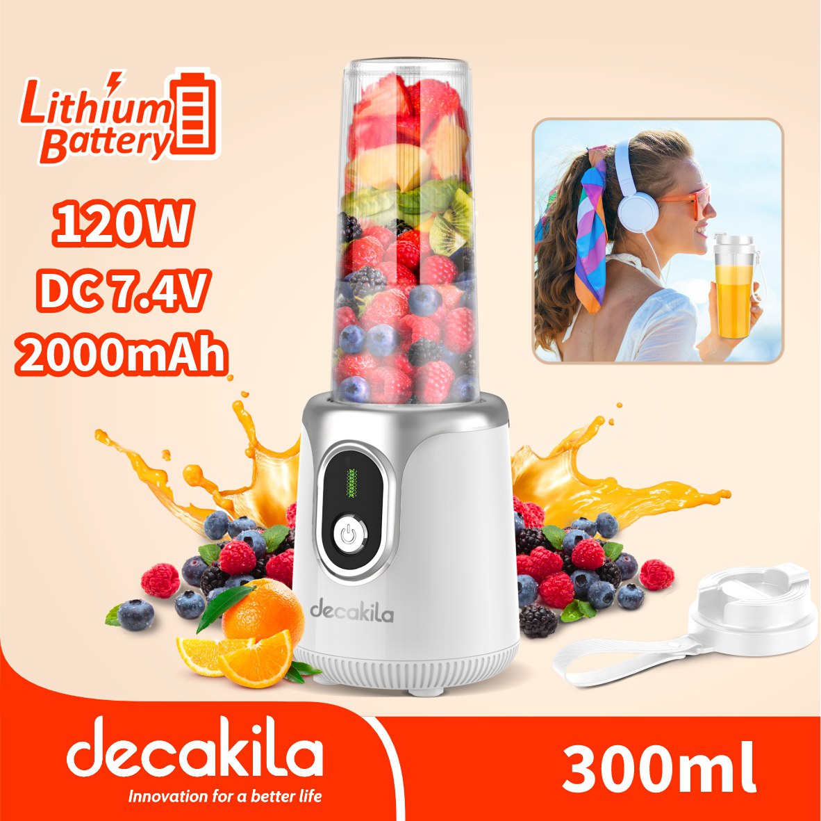 ម៉ាស៊ីនក្រឡុកសាកថ្ម 300ml Decakila KMJB022W