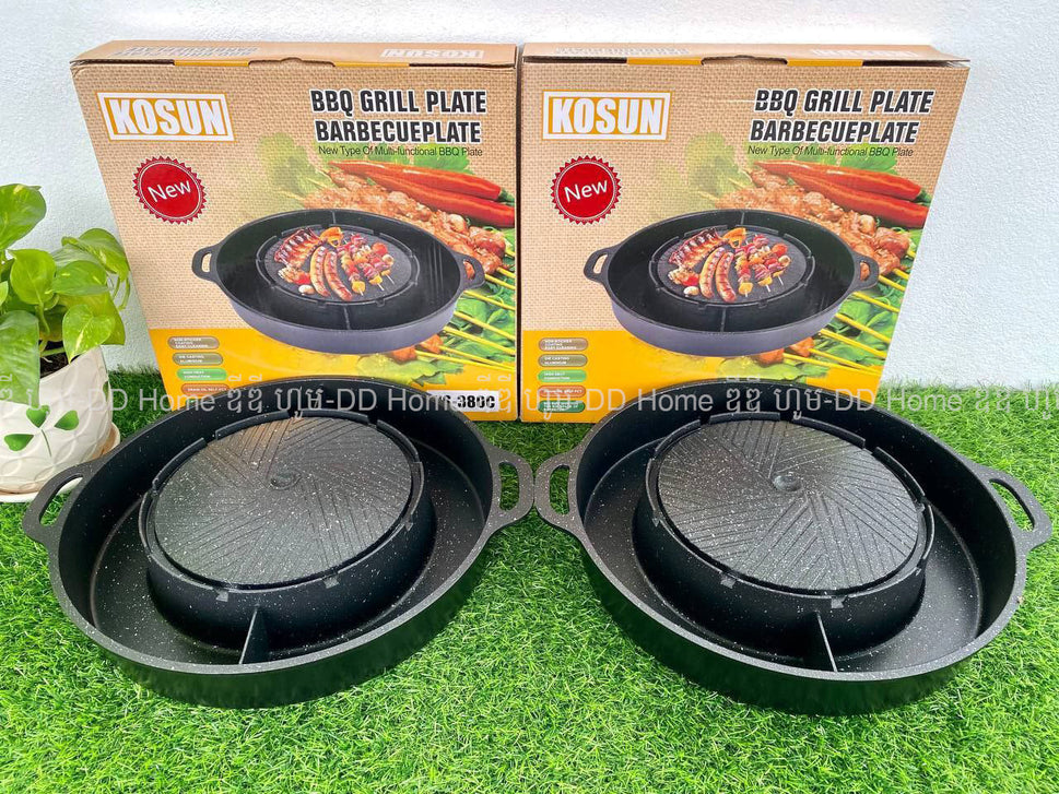 ខ្ទះBBQ+ឆ្នាំងស៊ុប BBQ and Soup Grill Plate KS380B