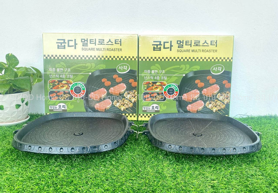 ខ្ទះ BBQ Grill Plate Square Multi Roaster